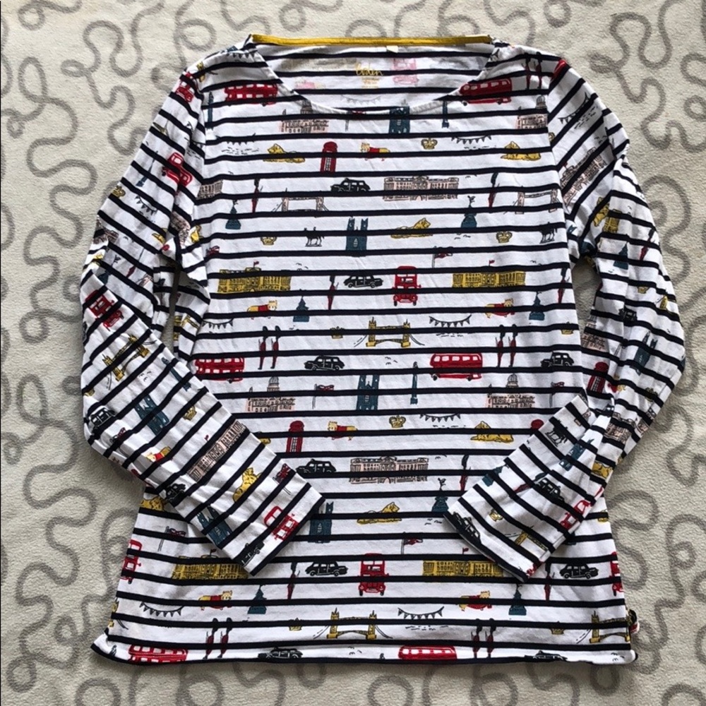 Boden Multicolor Striped Long Sleeve Tee